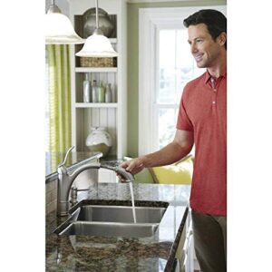 Moen 87045MSRS Walden Single-Handle Pull-Out Kitchen Faucet Featuring Protection Stainlessâ€¦, Spot Resist Stainless Microban