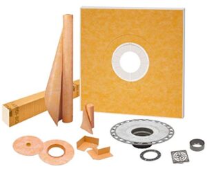 schluter systems kk122pvce kerdi 48-inch x 48-inch pvc shower kit with stainless steel drain