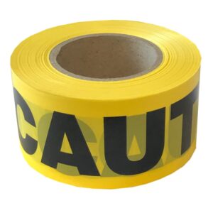 cordova t15101 bulk pack 1.5-mil yellow caution barricade tape, 3 in. x 1000 ft. roll, 12-pack