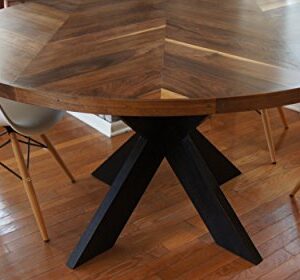 Chevron Dining Room Table with X Base