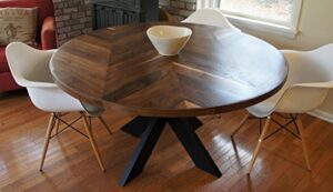 chevron dining room table with x base