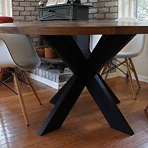 Chevron Dining Room Table with X Base