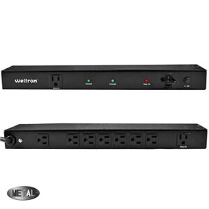 WELTRON Rack Mountable Surge Protector 15' Black 1U, (WSP-900RM)