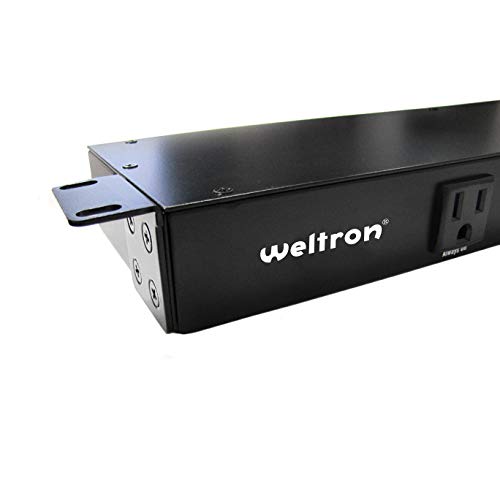 WELTRON Rack Mountable Surge Protector 15' Black 1U, (WSP-900RM)