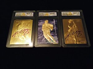 1996-97 fleer signatured 23kt gold rookie 3" card lot! y