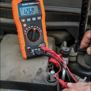 Klein Tools MM400 Multimeter, Digital Auto Ranging, AC/DC Voltage, Current, Capacitance, Frequency, Duty-Cycle, Diode, Continuity, Temp 600V,Orange