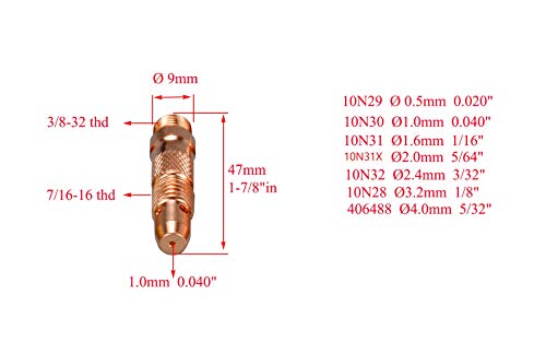 RIVERWELD TIG Jumbo Gas Lens Back Cap Long Alumina Nozzle Ceramic Cups Assorted Size Kit Fit QQ300 PTA DB SR WP 17 18 26 TIG Welding Torch 50pcs