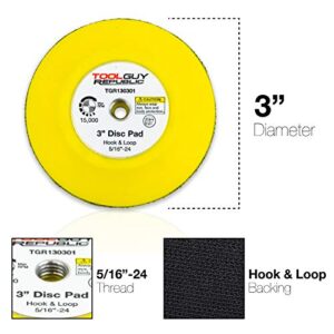 3" Hook and Loop Sanding Backup Pad 5/16-24 Female Thread TGR130301 (1 Pack)