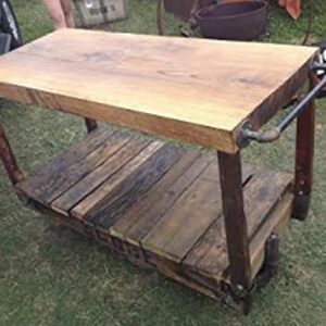 French Country Primitive Industrial Kitchen Island Cart