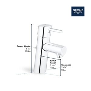 GROHE 3427000A Concetto, Single Hole Single-Handle S-Size Bathroom Faucet 1.2 GPM, Chrome