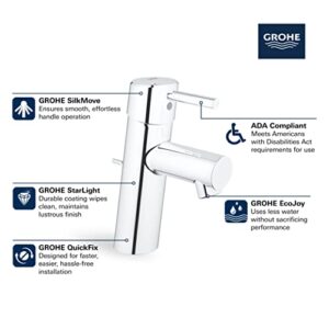 GROHE 3427000A Concetto, Single Hole Single-Handle S-Size Bathroom Faucet 1.2 GPM, Chrome