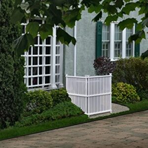 Enclo Privacy Screens ZP19008 Wilmington Vinyl No Dig Privacy Fence Screen Kit, 36in W x 48in H, White, 2 Panels