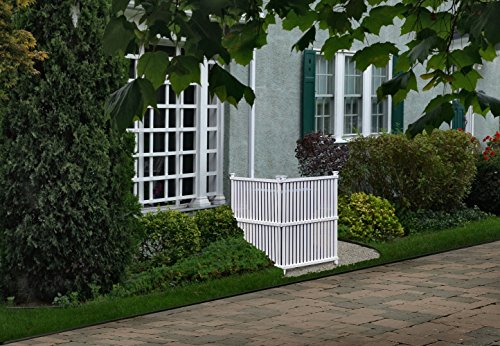 Enclo Privacy Screens ZP19008 Wilmington Vinyl No Dig Privacy Fence Screen Kit, 36in W x 48in H, White, 2 Panels