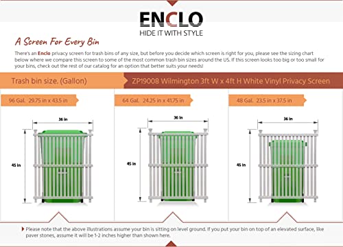 Enclo Privacy Screens ZP19008 Wilmington Vinyl No Dig Privacy Fence Screen Kit, 36in W x 48in H, White, 2 Panels