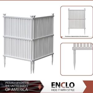 Enclo Privacy Screens ZP19008 Wilmington Vinyl No Dig Privacy Fence Screen Kit, 36in W x 48in H, White, 2 Panels