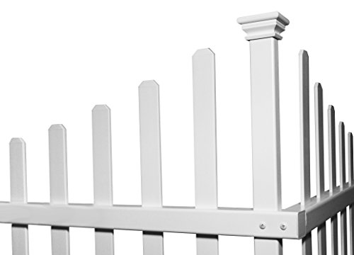 Zippity Outdoor Products ZP19007 No Dig Vinyl Corner Picket Unassembled Accent Fence, 42" x 30", White