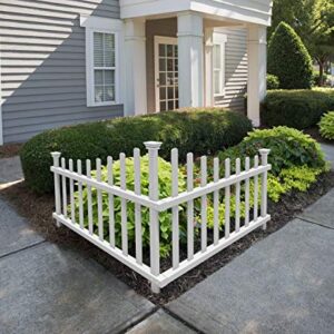 Zippity Outdoor Products ZP19007 No Dig Vinyl Corner Picket Unassembled Accent Fence, 42" x 30", White