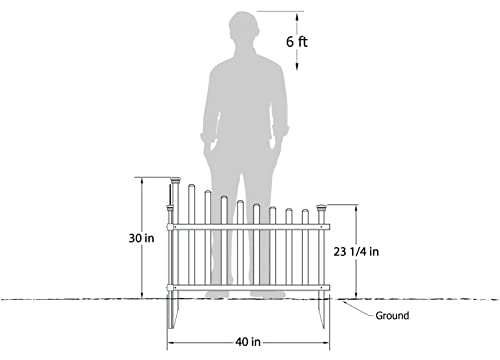 Zippity Outdoor Products ZP19007 No Dig Vinyl Corner Picket Unassembled Accent Fence, 42" x 30", White