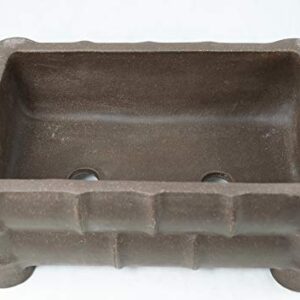 Rectangular Bamboo-Shaped Yixing Zisha Bonsai Pot 12"x 8"x 4.75"