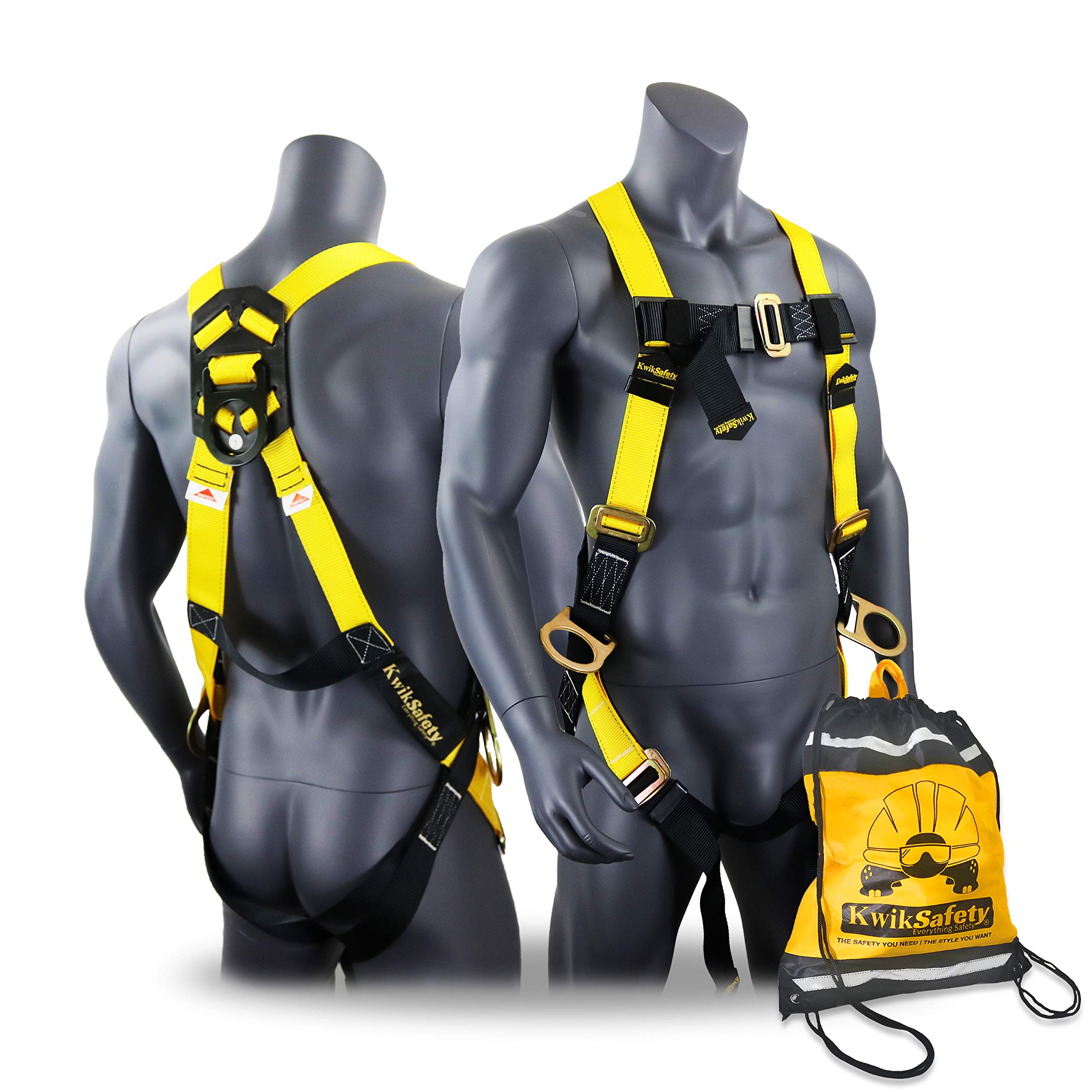 KwikSafety - Charlotte, NC - THUNDER 3D Ring Safety Harness [Pass Through Connectors] OSHA ANSI Industrial Full Body Fall Protection Personal Equipment Construction Scaffold Contractor