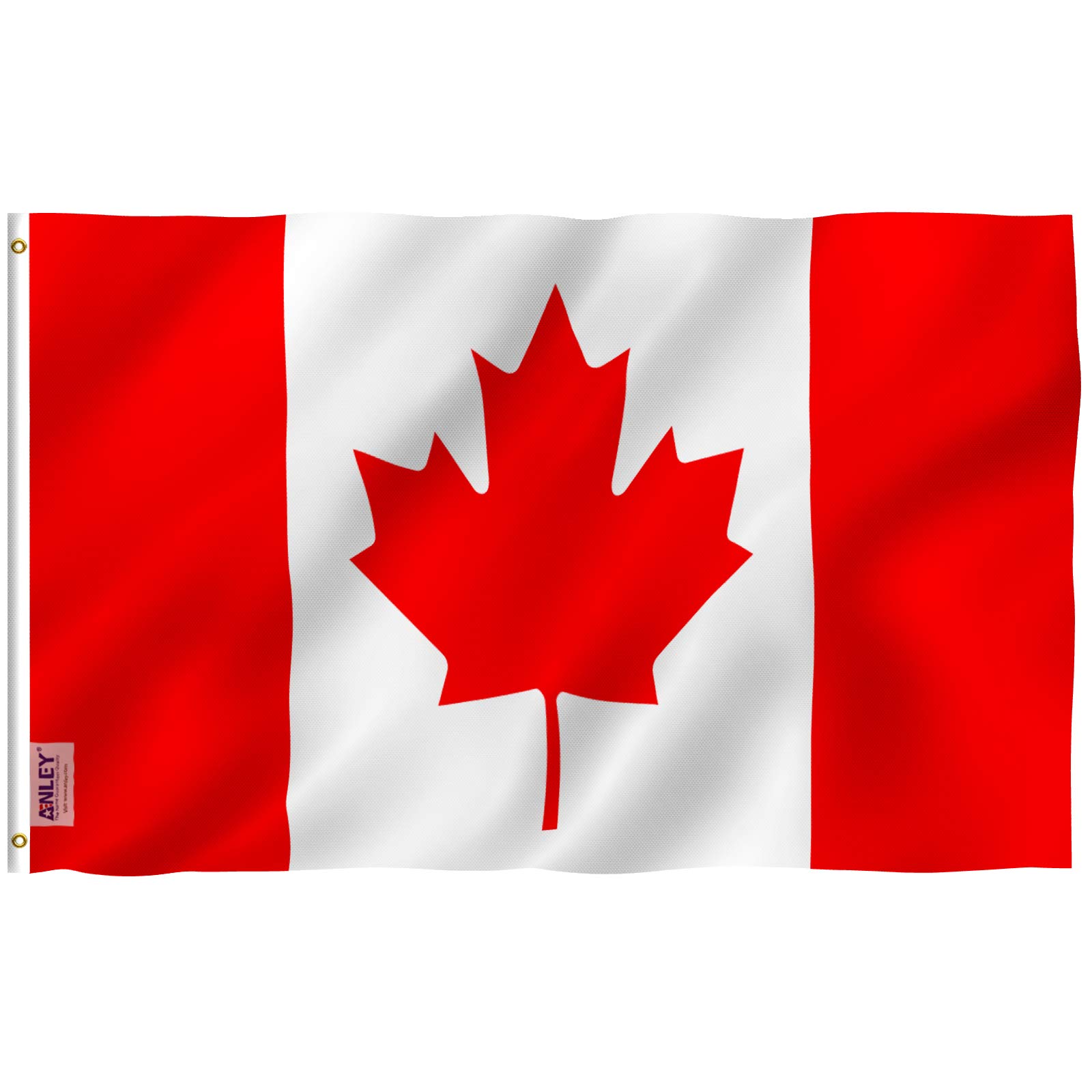 Anley Fly Breeze 3x5 Foot Canada Flag - Vivid Color and Fade proof - Canvas Header and Double Stitched - Canadian National Flags Polyester with Brass Grommets 3 X 5 Ft