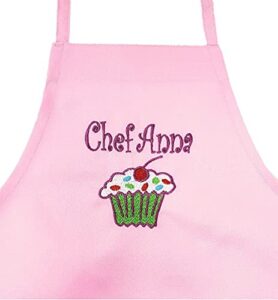 personalized kids apron embroidered with name and design