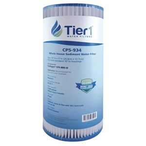 tier1 5 micron 10 inch x 4.5 inch | pleated polyester whole house sediment water filter replacement cartridge | compatible with culligan cp5-bbs-d, pentek cp5-bb, w5cphd, home water filter