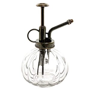 mygift decorative small glass vintage plant mister spray bottle with top pump
