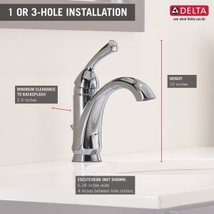 Delta Faucet Haywood Single Hole Bathroom Faucet Brushed Nickel, Single Handle Bathroom Faucet, Diamond Seal Technology, Drain Assembly, Stainless 15999-SS-DST