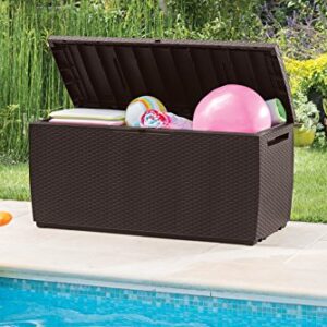 Keter Capri Outdoor Plastic Storage Box Garden Furniture, 123 x 53.5 x 57 cm, Brown