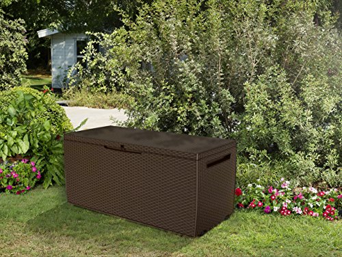 Keter Capri Outdoor Plastic Storage Box Garden Furniture, 123 x 53.5 x 57 cm, Brown