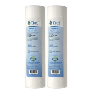 tier1 30 micron 10 inch x 2.5 inch | 2-pack whole house sediment water filter replacement cartridge | compatible with ge fxusc, ap3416588, fxwpc, fxwsc, fnus, gxwh20f, ps220410, home water filter