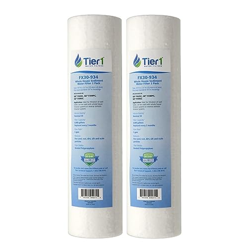 Tier1 30 Micron 10 Inch x 2.5 Inch | 2-Pack Whole House Sediment Water Filter Replacement Cartridge | Compatible with GE FXUSC, AP3416588, FXWPC, FXWSC, FNUS, GXWH20F, PS220410, Home Water Filter