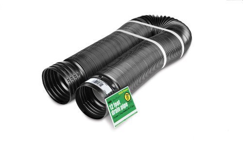 Flex-Drain 51710 Flexible/Expandable Landscaping Drain Pipe, Solid, 4-Inch by 12-Feet by Flex-Drain