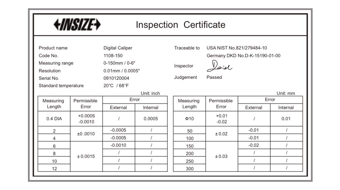 INSIZE 1108-150 Electronic Caliper, 0" - 6"