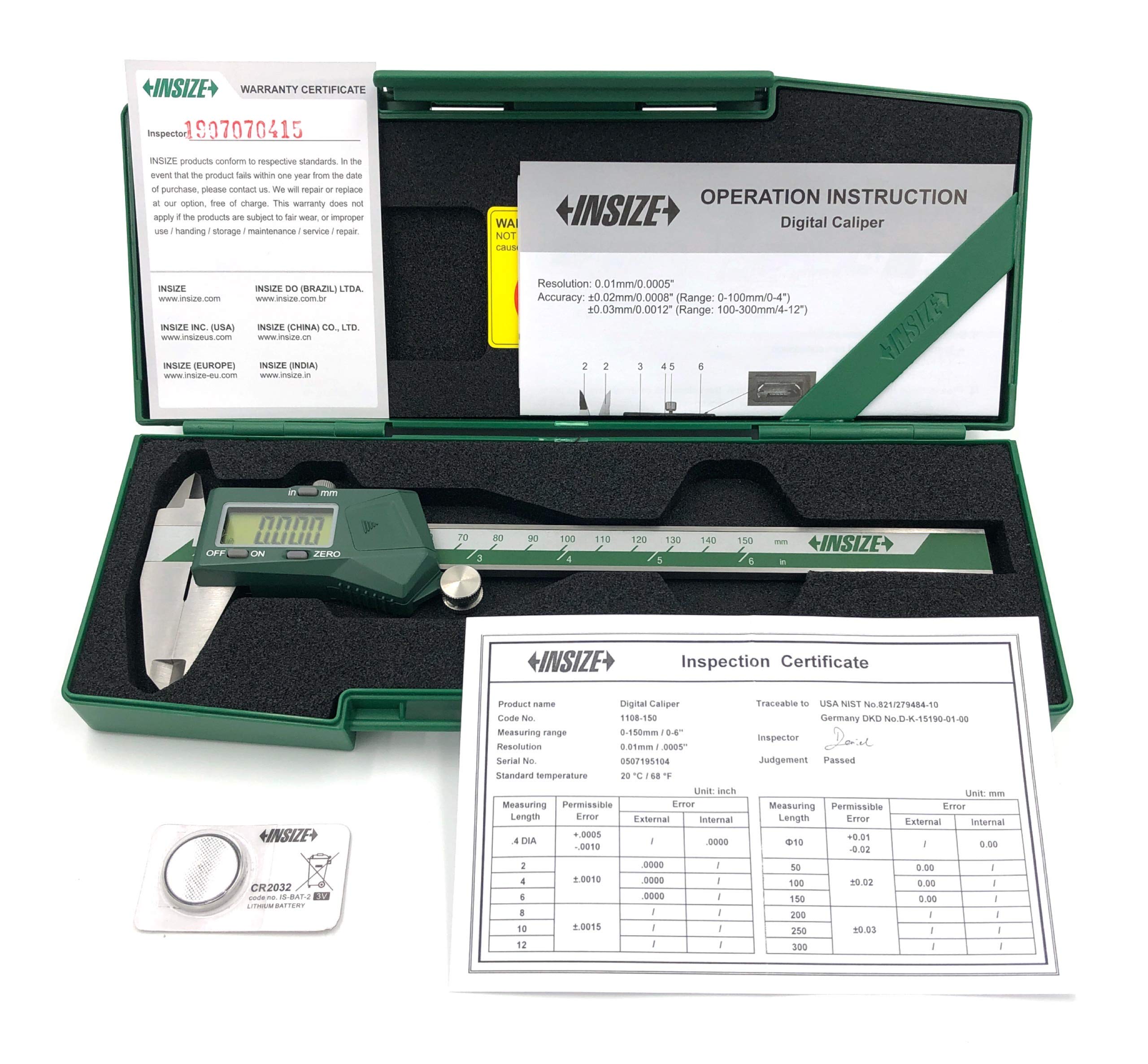 INSIZE 1108-150 Electronic Caliper, 0" - 6"