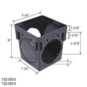 Storm Drain 9-in. Square Catch Basin Yard Drainage Kit with Debris Trap Green Grate