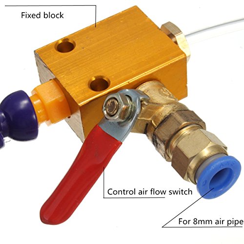 Mist Coolant Spray, System Mist Lubrication System Cardan Tube for CNC Lathe Mill Drill Machine 8mm Air Pipe Cooling Stone (#2)