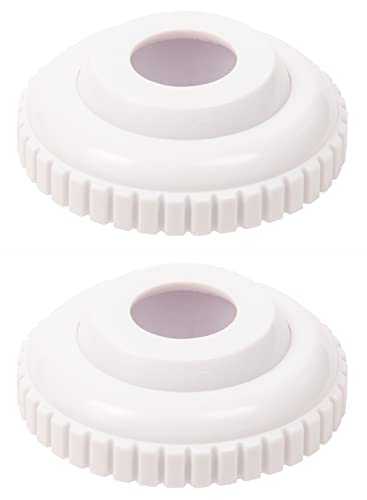 SunSolar Swimming Pool Return Jet - Replacement — Directional Eyeball Ring with 3/4-Inch Opening — Connects with 1.5-Inch Female Thread Ring — Pool Accessories for Cleaning — White (2-Pack)