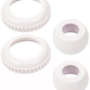 SunSolar Swimming Pool Return Jet - Replacement — Directional Eyeball Ring with 3/4-Inch Opening — Connects with 1.5-Inch Female Thread Ring — Pool Accessories for Cleaning — White (2-Pack)