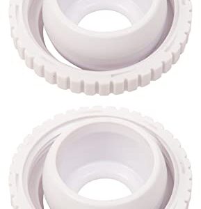 SunSolar Swimming Pool Return Jet - Replacement — Directional Eyeball Ring with 3/4-Inch Opening — Connects with 1.5-Inch Female Thread Ring — Pool Accessories for Cleaning — White (2-Pack)