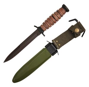 wartech h-4711 world war ii m3 fighting knife, 12.5" green