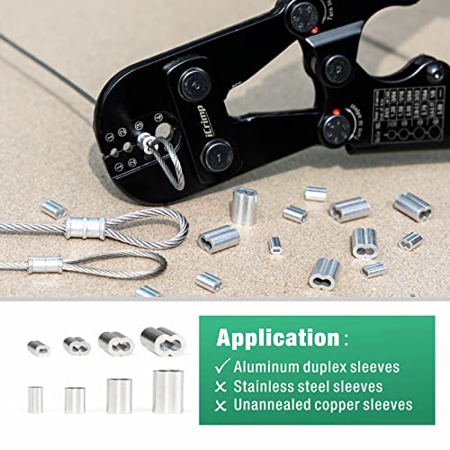 iCrimp Wire Rope Crimping Tool for Aluminum Oval Sleeves,Double Sleeves,Crimping Loop sleeve from 3/64-inch to 1/8-inch -15 inch Length