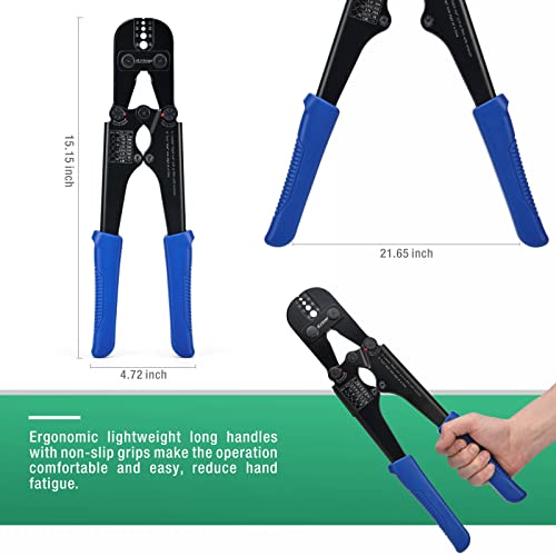 iCrimp Wire Rope Crimping Tool for Aluminum Oval Sleeves,Double Sleeves,Crimping Loop sleeve from 3/64-inch to 1/8-inch -15 inch Length