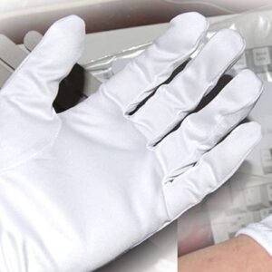 Dexac Microfiber Gloves Scratches Fingerprints (White) Protection for Jewelry Collectibles Lenses Coin Silver Archival Costume Inspection