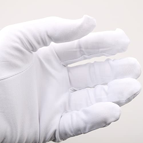 Dexac Microfiber Gloves Scratches Fingerprints (White) Protection for Jewelry Collectibles Lenses Coin Silver Archival Costume Inspection