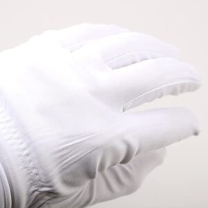 Dexac Microfiber Gloves Scratches Fingerprints (White) Protection for Jewelry Collectibles Lenses Coin Silver Archival Costume Inspection