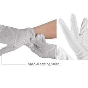 Dexac Microfiber Gloves Scratches Fingerprints (White) Protection for Jewelry Collectibles Lenses Coin Silver Archival Costume Inspection