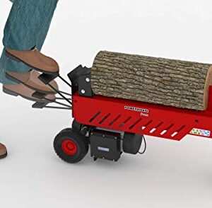 Powerhouse Log Splitters XM-580 9 Ton Electric Hydraulic Horizontal Log Splitter, Red/Black/Silver