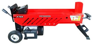 powerhouse log splitters xm-580 9 ton electric hydraulic horizontal log splitter, red/black/silver